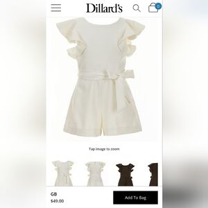GB Girls Cream Romper 3T